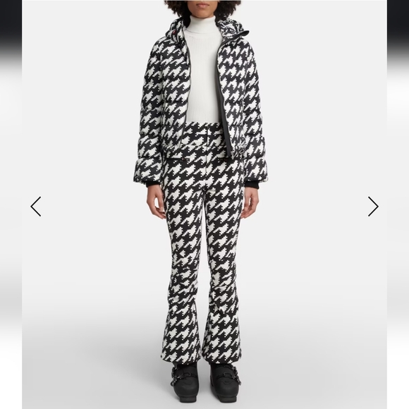 💥 Perfect Moment Aurora Houndstooth Ski Pants High Rise Black White - Picture 14 of 16